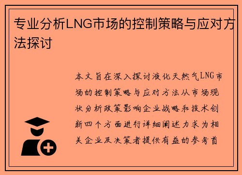 专业分析LNG市场的控制策略与应对方法探讨